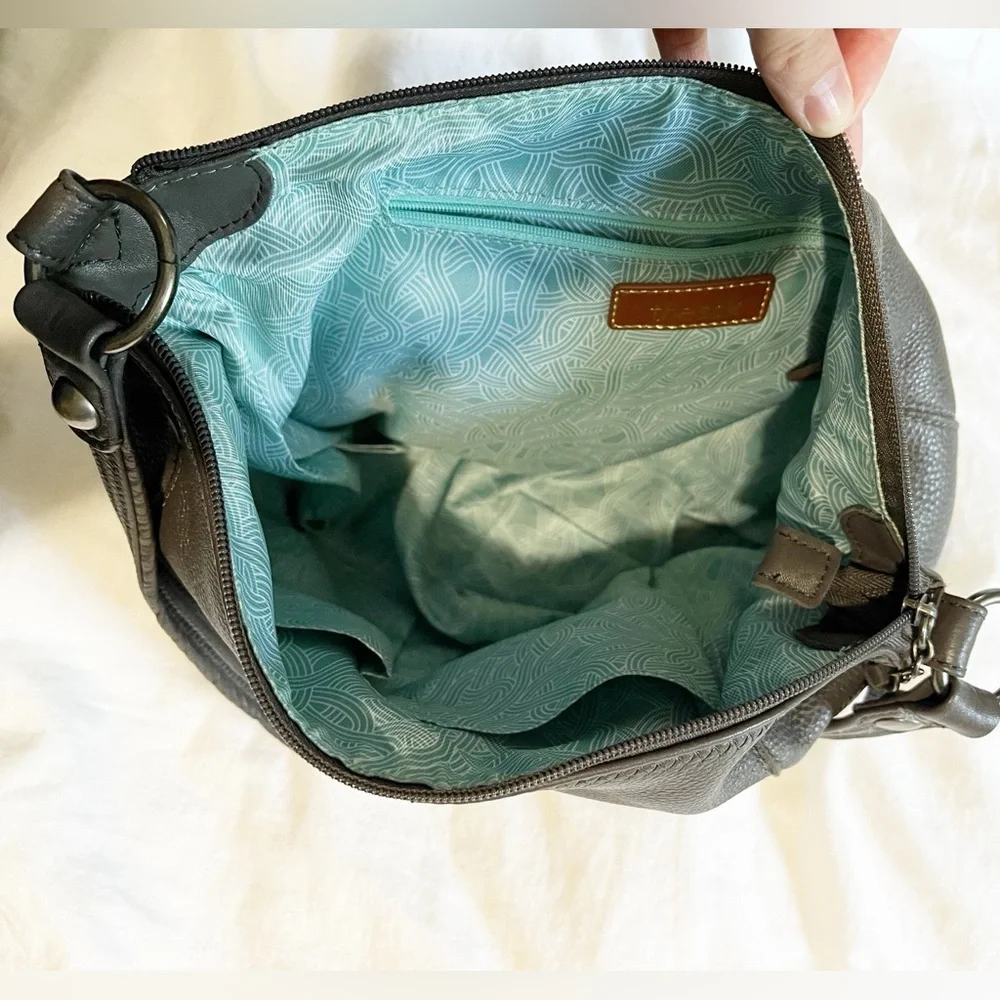 The‎ Sak Iris hobo shoulder bag gray pebble leather purse boho y2k 2010s vtg